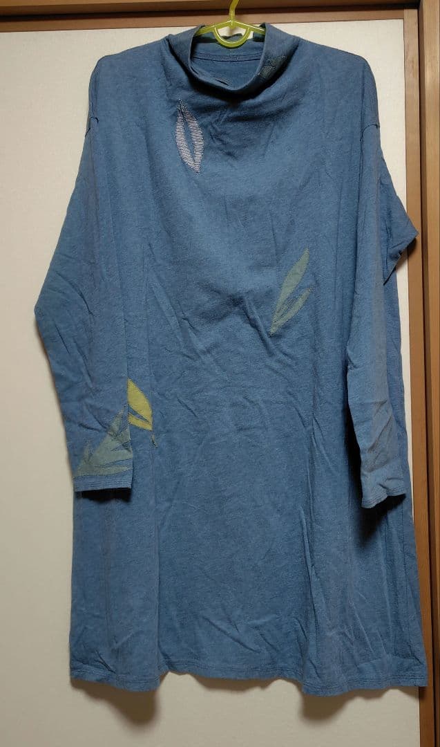 JURGEN LEHL 青い葉の刺繍 長袖ワンピース 新品未使用♡