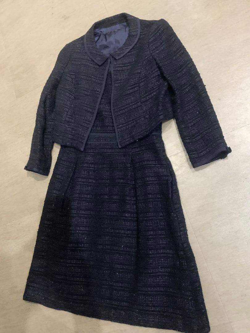 ◆トッカTOCCA【定価10万円程】素敵なツイード素材アンサンブル★JKTワンピ