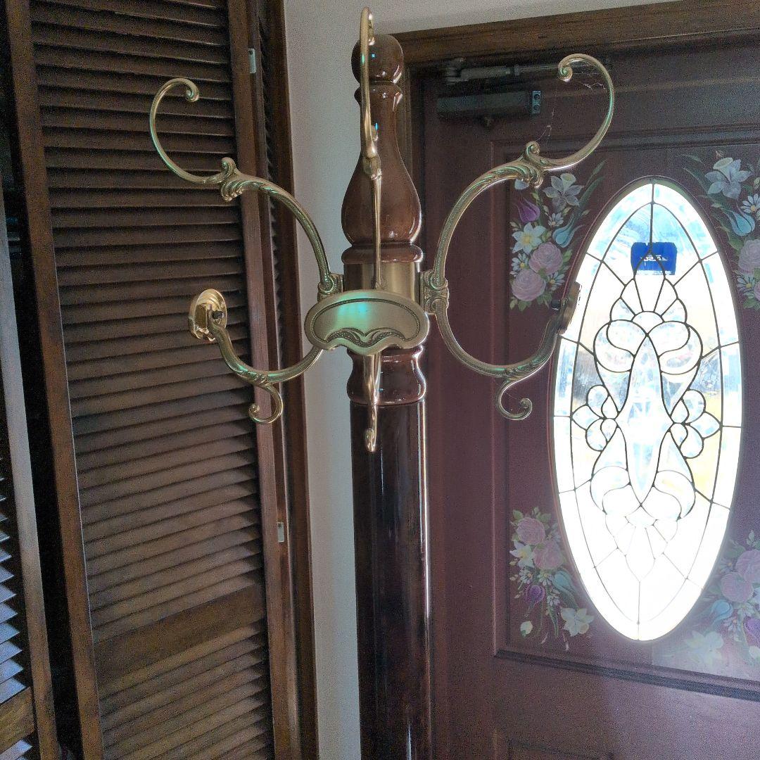 木製コートハンガー ブラウン 6フック