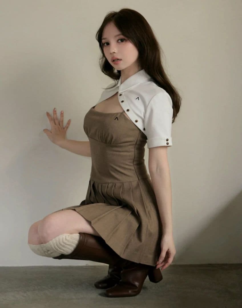 ワンピース ANDMARY Dahlia set dress Mocha