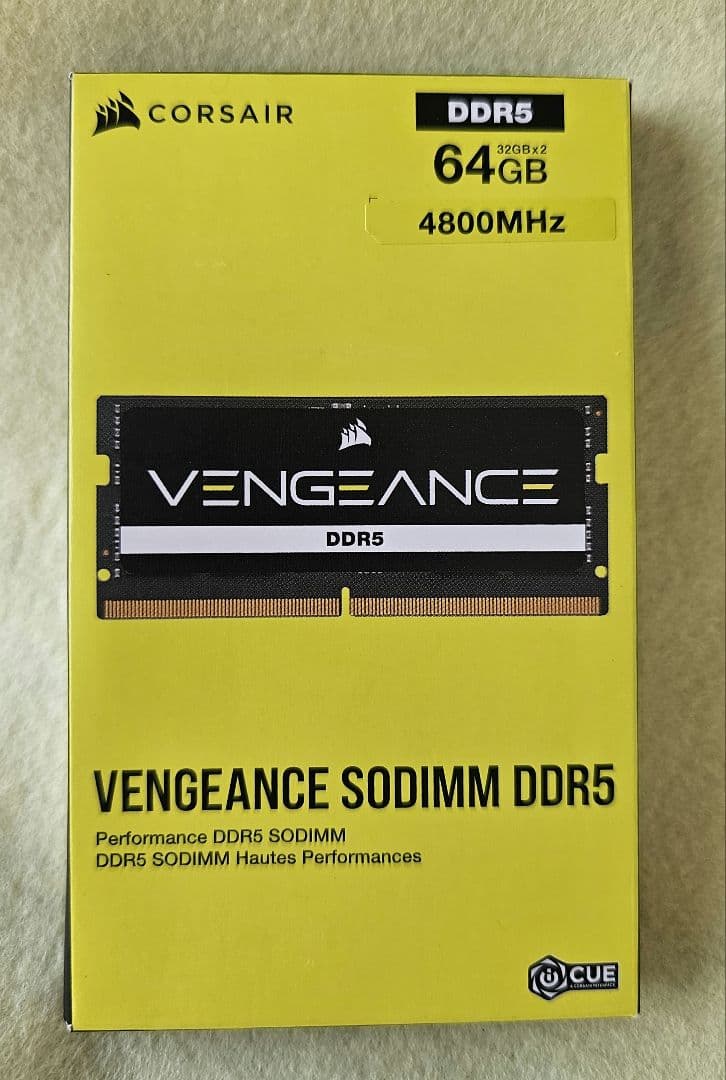メモリー Corsair SODIMM DDR5 64GB 4800MHz