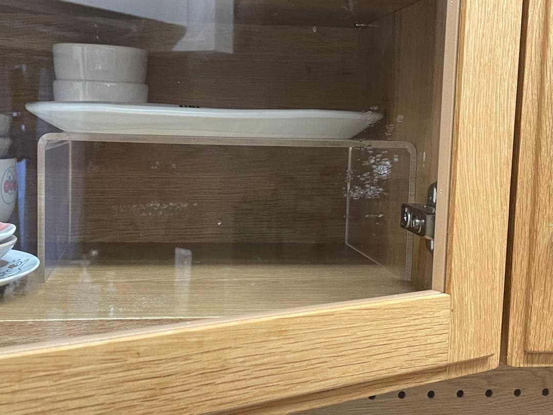 【12/6まで】ガラス扉付き食器棚　キッチンボード　ホワイトオーク　幅120cm