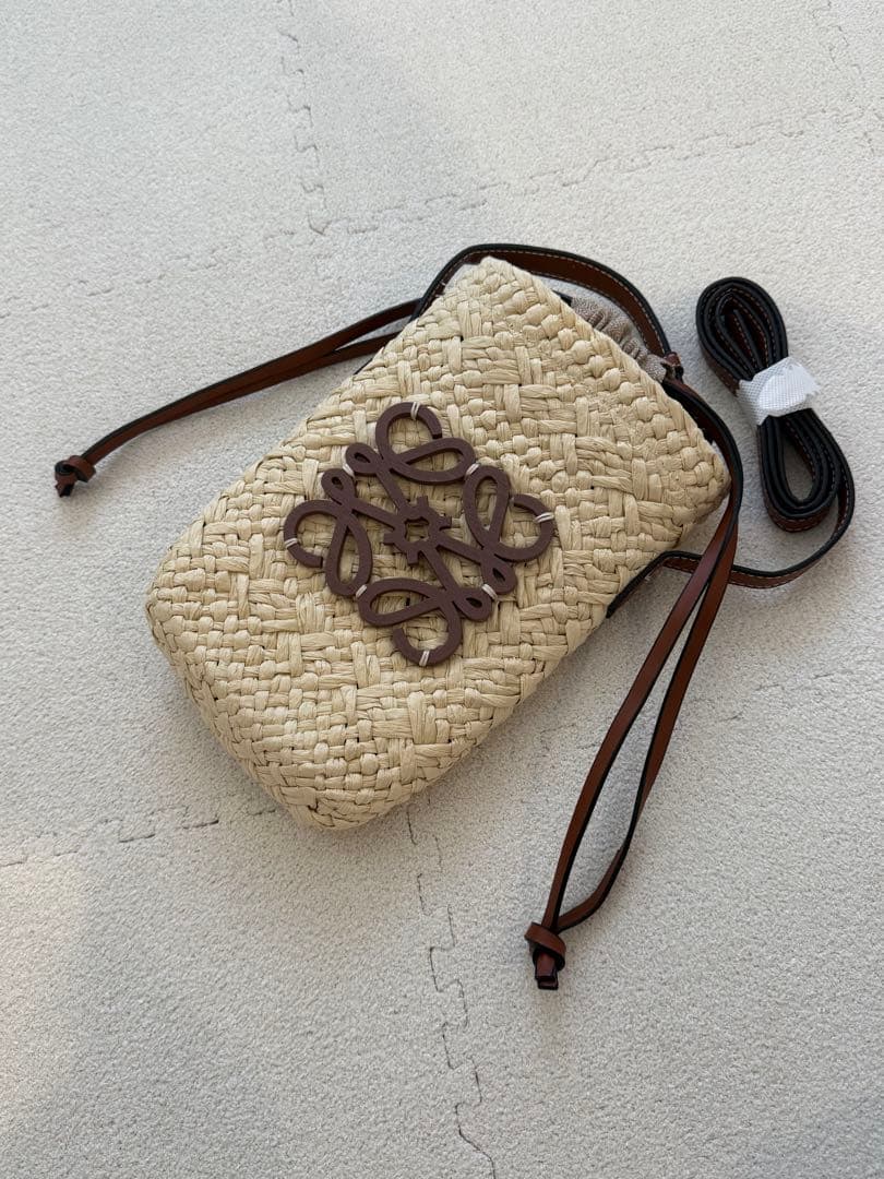 H　ラフィア　かごバッグ　ショルダー
