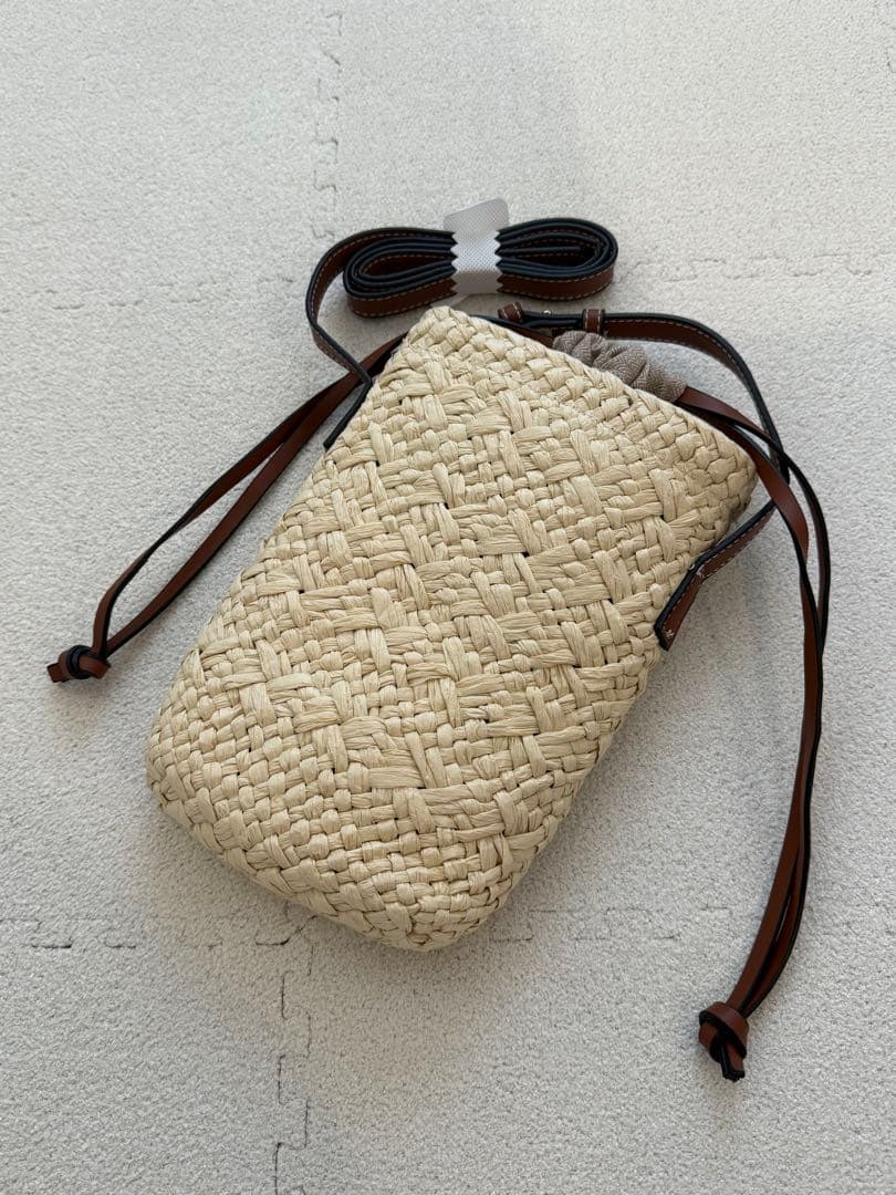 H　ラフィア　かごバッグ　ショルダー