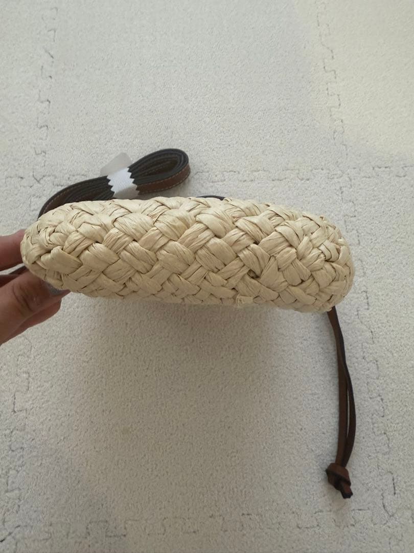 H　ラフィア　かごバッグ　ショルダー