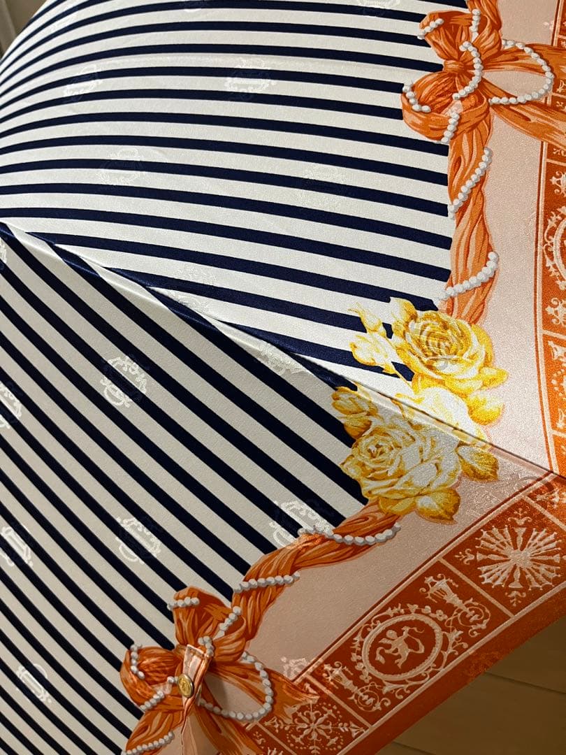 Christian Dior 旧ロゴ総柄　ストライプと花柄の長傘