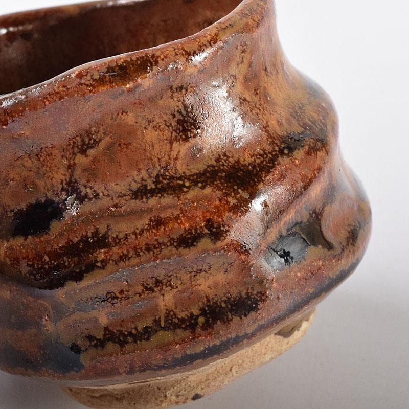 1080赤津窯　人間国宝　荒川豊蔵作　瀬戸酒杯　共箱　V　R7993