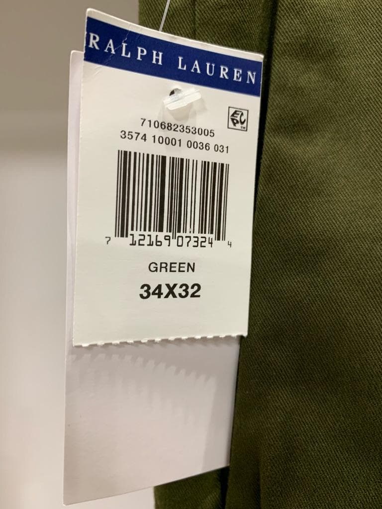 新品 34 インチ ポロ ラルフローレン POLO チノ パンツ