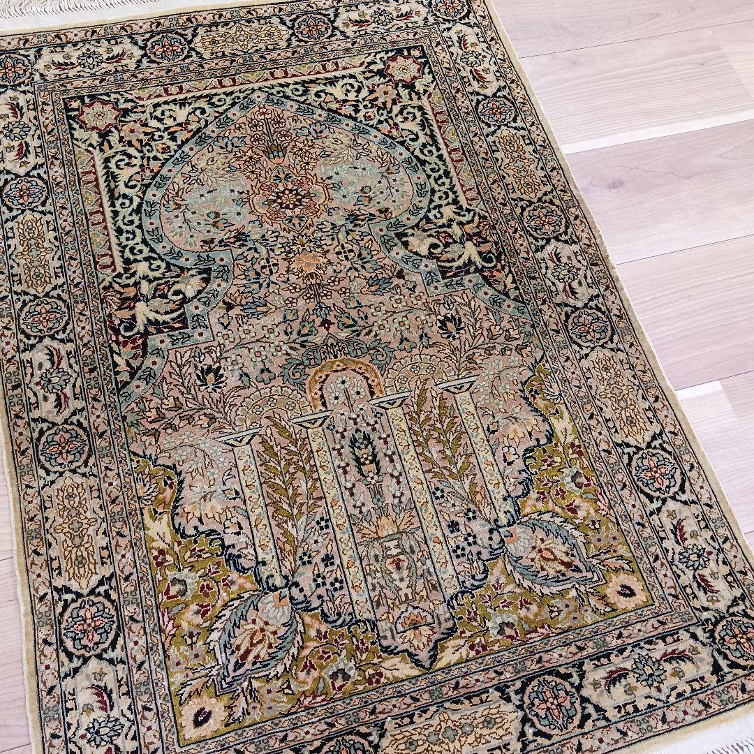専用Y2811 シルク100% 細密手織り100万ノット ペルシャ絨毯