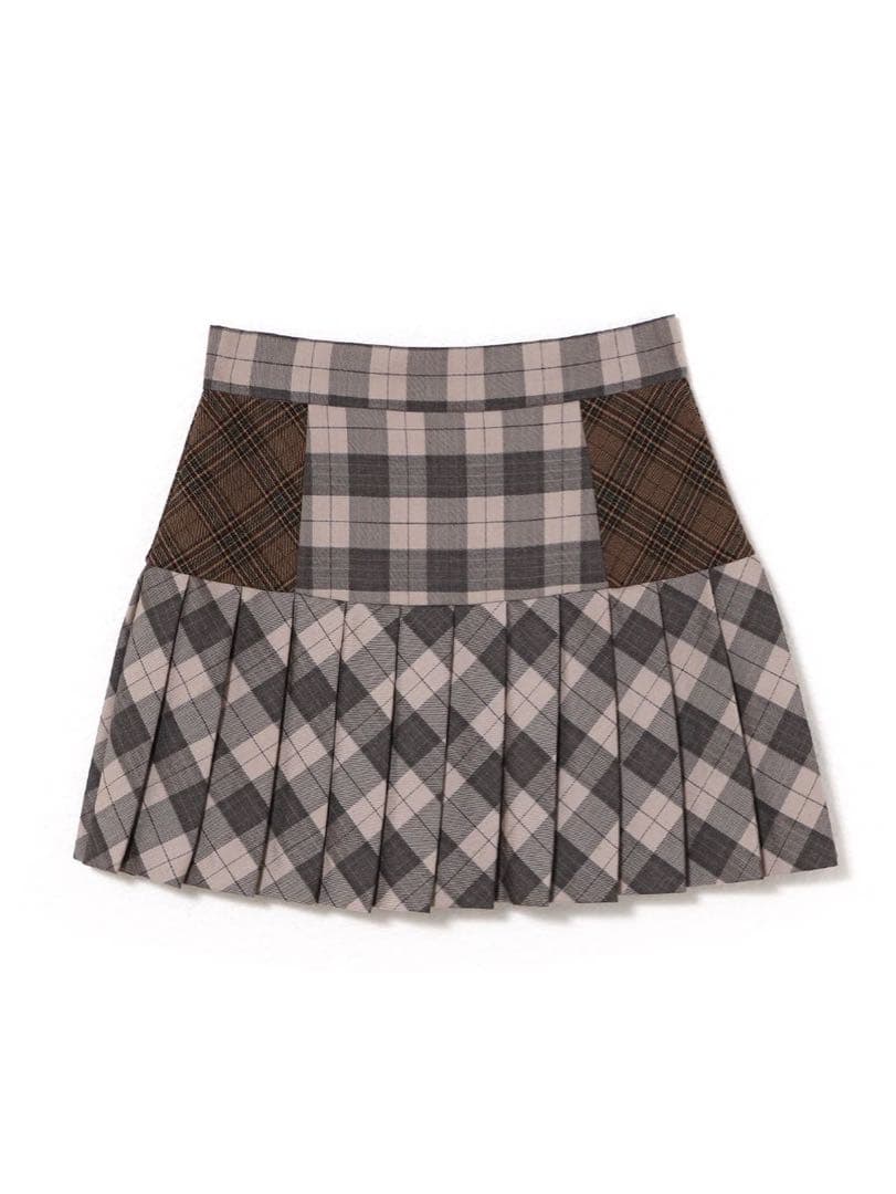 Coco check pleats skirt andmary 新品 タグ付き