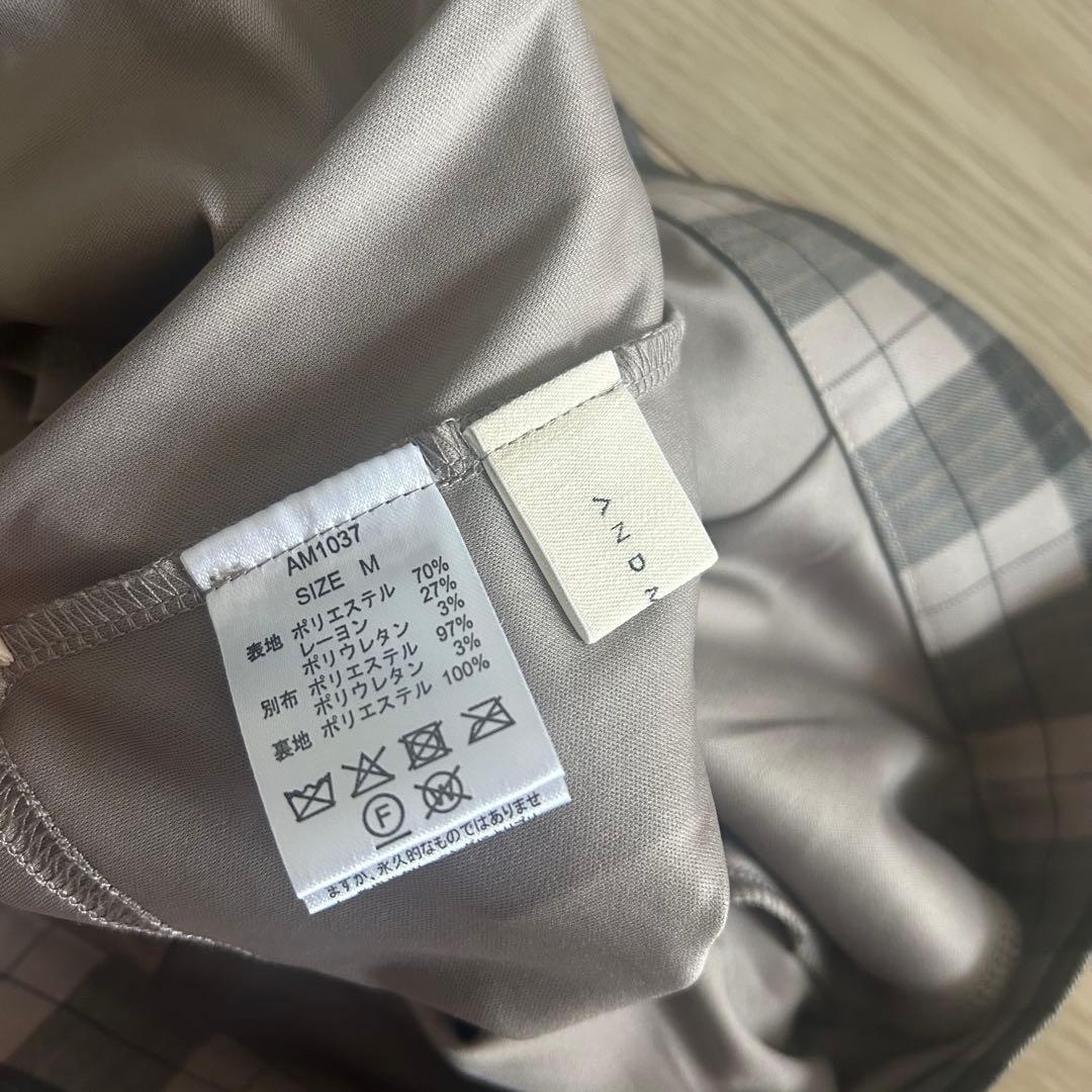 Coco check pleats skirt andmary 新品 タグ付き
