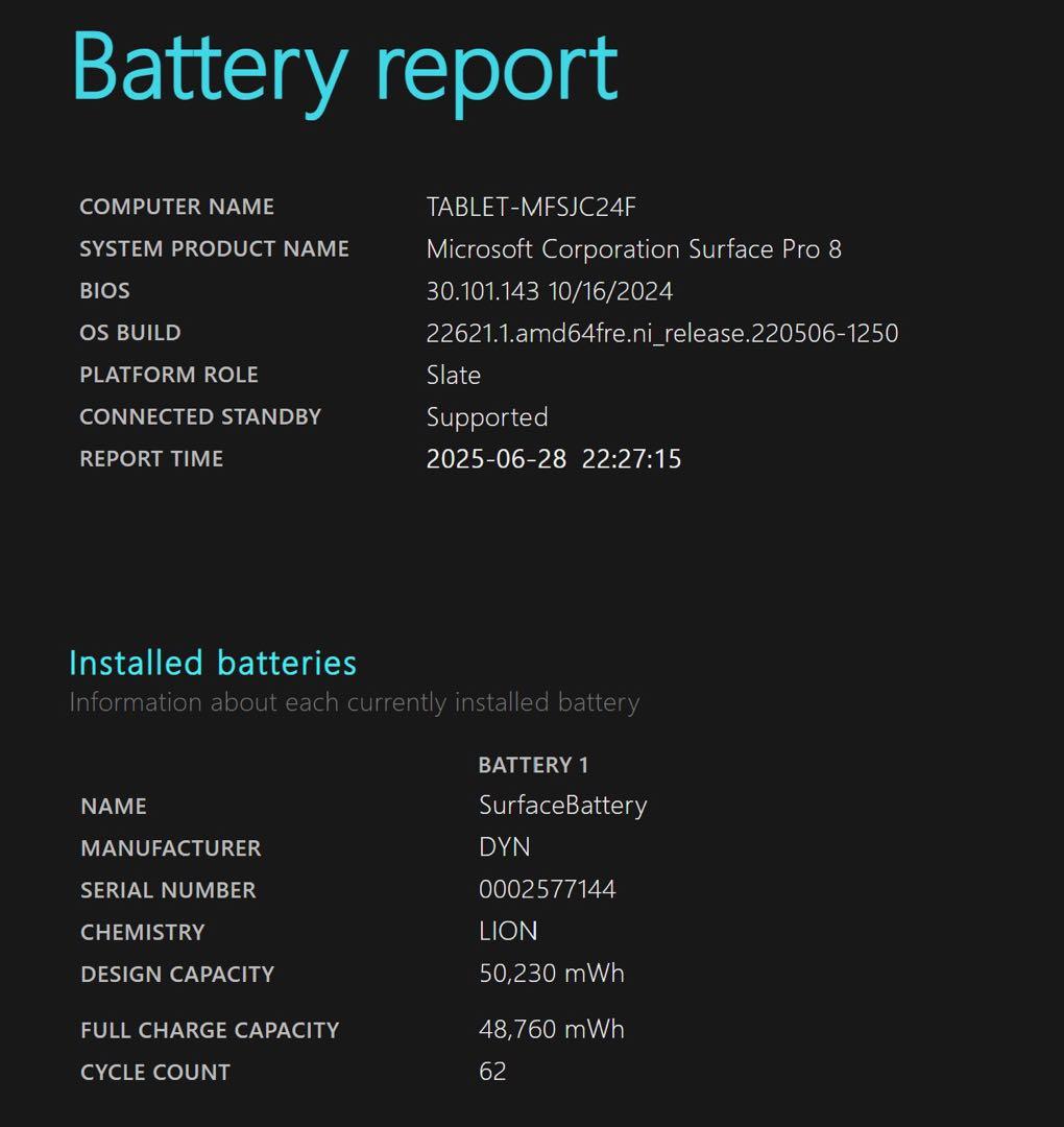 美品：Surface Pro8 Core i5-1145G7/8GB/256GB