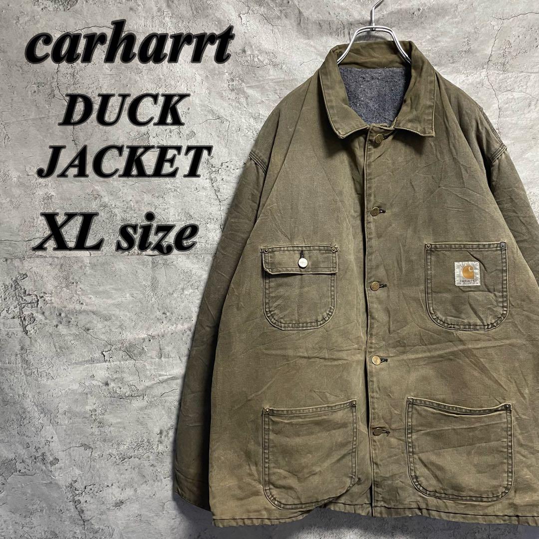 carharrt カーハート　ダックジャケット　古着　カーキ　ビンテージ　XL