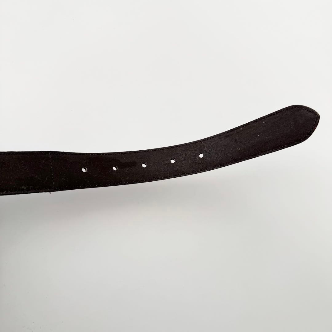 【美品】フェンディ ベルト ズッカ柄 シルバー金具 レザー ブラウン