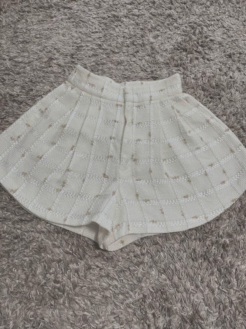 shéller candy check tweed short pants