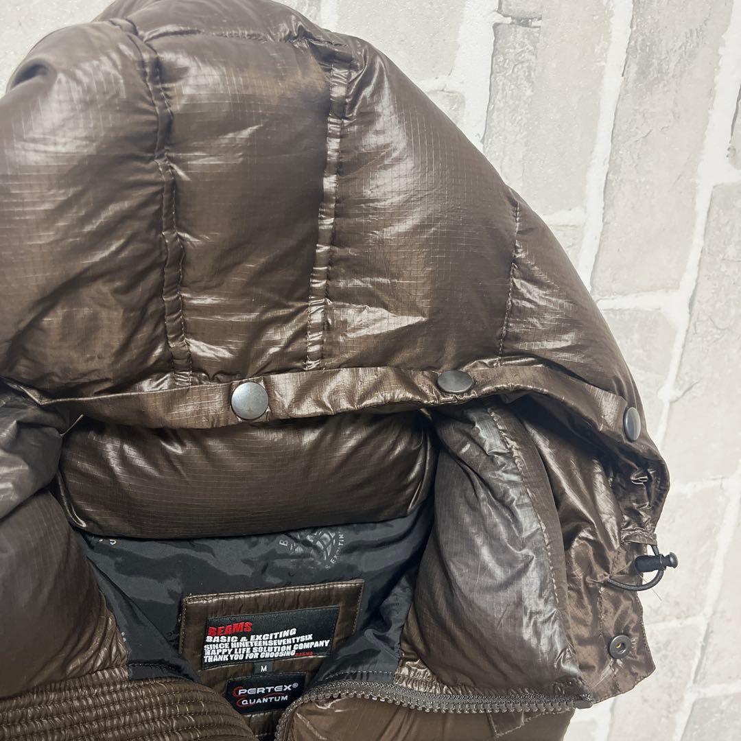 BEAMS PERTEX QUANTUM ダウンベスト 短丈 M ダブルジップ