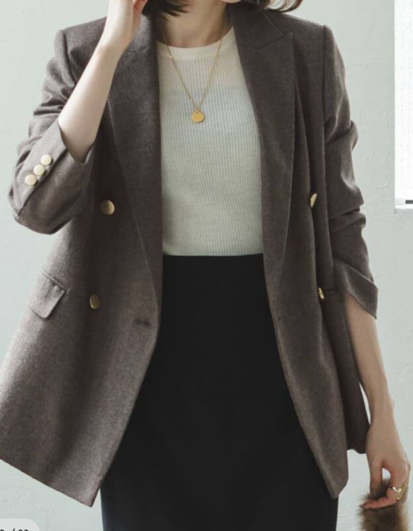 専用　noble ウールフラノピークドラペルジャケット