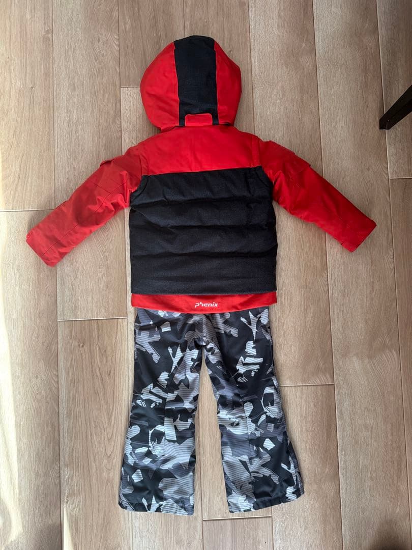 Phenix 子ども用スキーウェア 赤黒迷彩　110cm