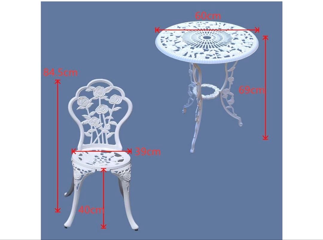 TangXiaoQiアウトドア鋳造アルミテーブルチェア3点セット