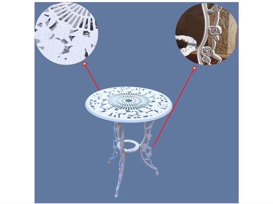 TangXiaoQiアウトドア鋳造アルミテーブルチェア3点セット