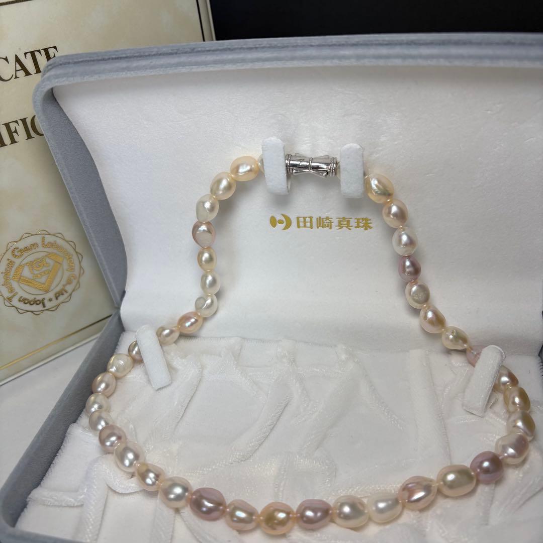【極美品】TASAKI 田崎真珠 パールネックレス マルチカラー 鑑別書 箱