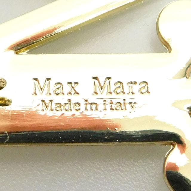 美品MAX MARA マックスマーラ M型ブローチ ゴールド＆クリア 石取れなし