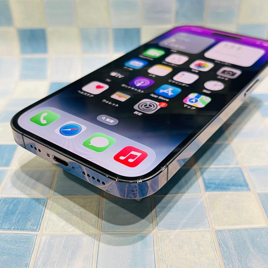SIMフリー iPhone14Pro 128GB ディープパープル 電池良好