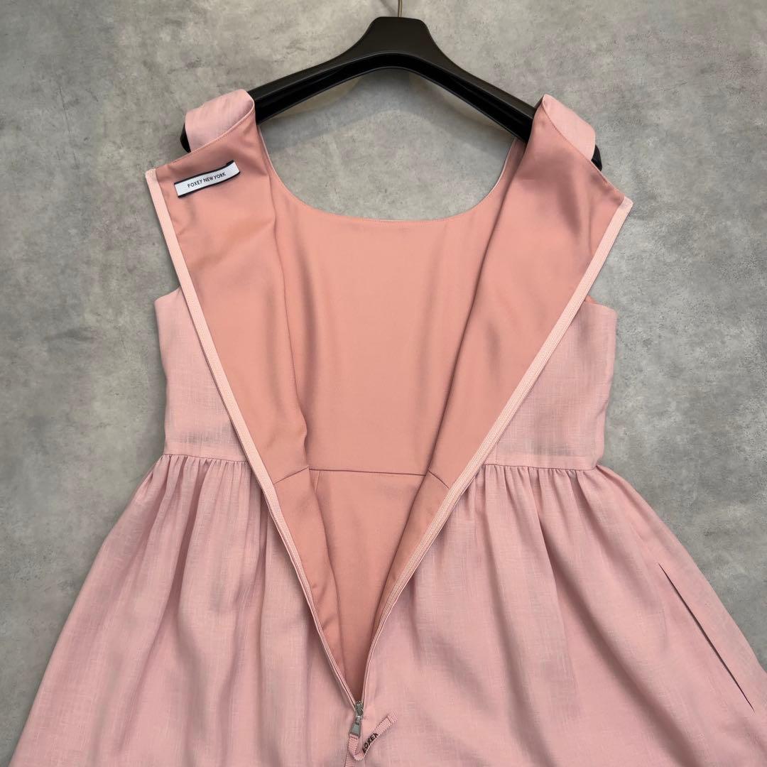 取引中 【FOXEY NEWYORK】ノースリーブワンピース ペールピンク 40