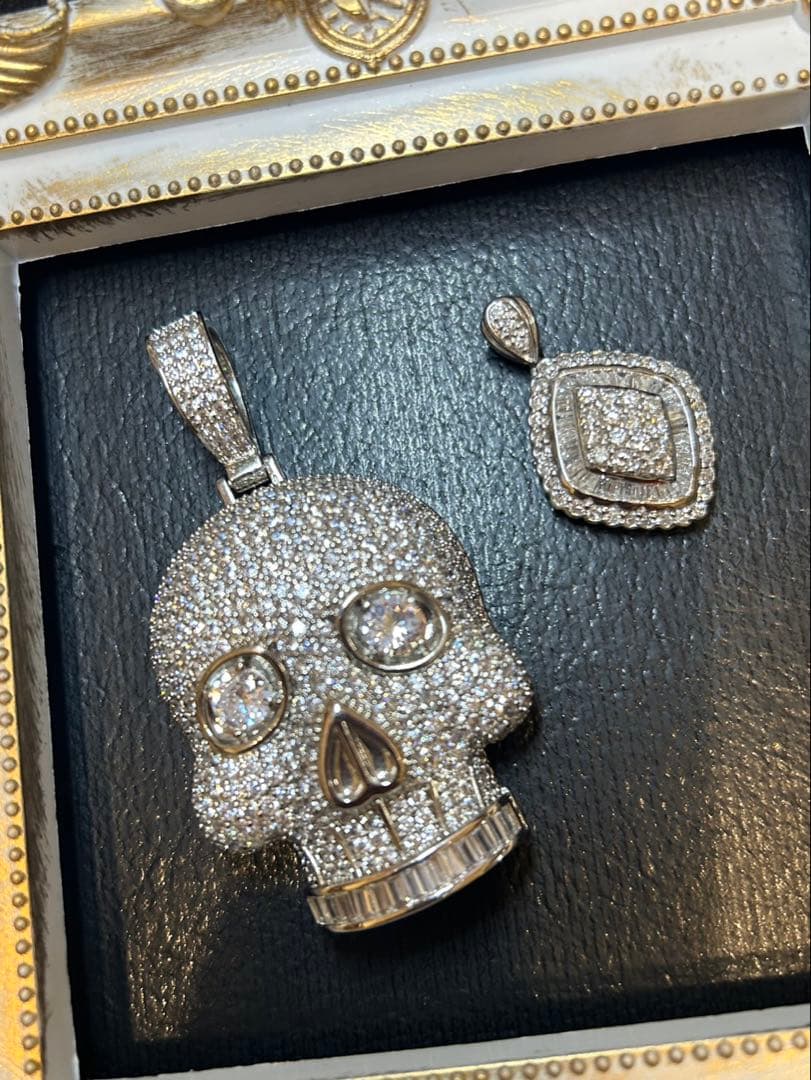 ￼スカル2種＆ライオンキュービック➕レザーネックレスセット　おまけ