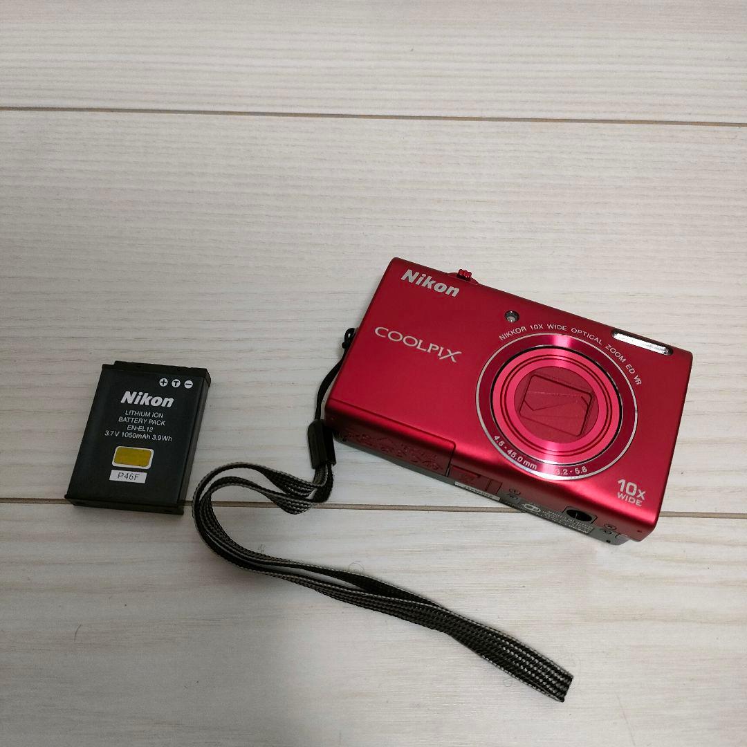 動作確認済Nikon COOLPIX S6200レッド コンパクトデジタルカメラ