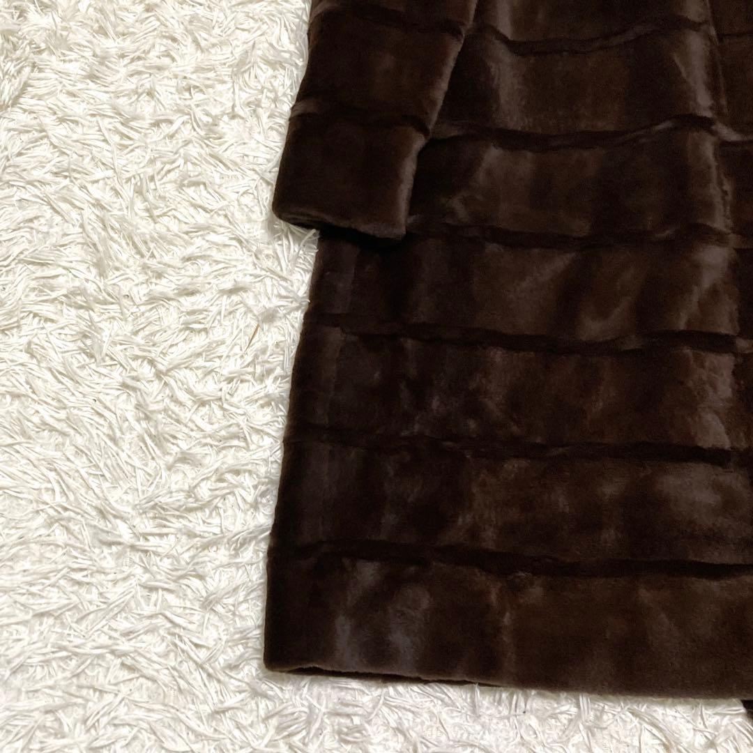 美品✨シェアードミンク　ファーロングコート　105cm ティアード　リアルファー