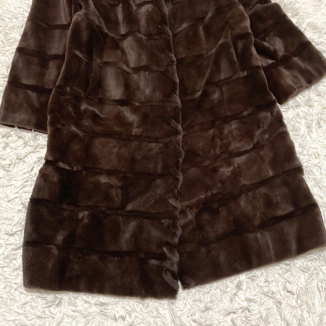 美品✨シェアードミンク　ファーロングコート　105cm ティアード　リアルファー