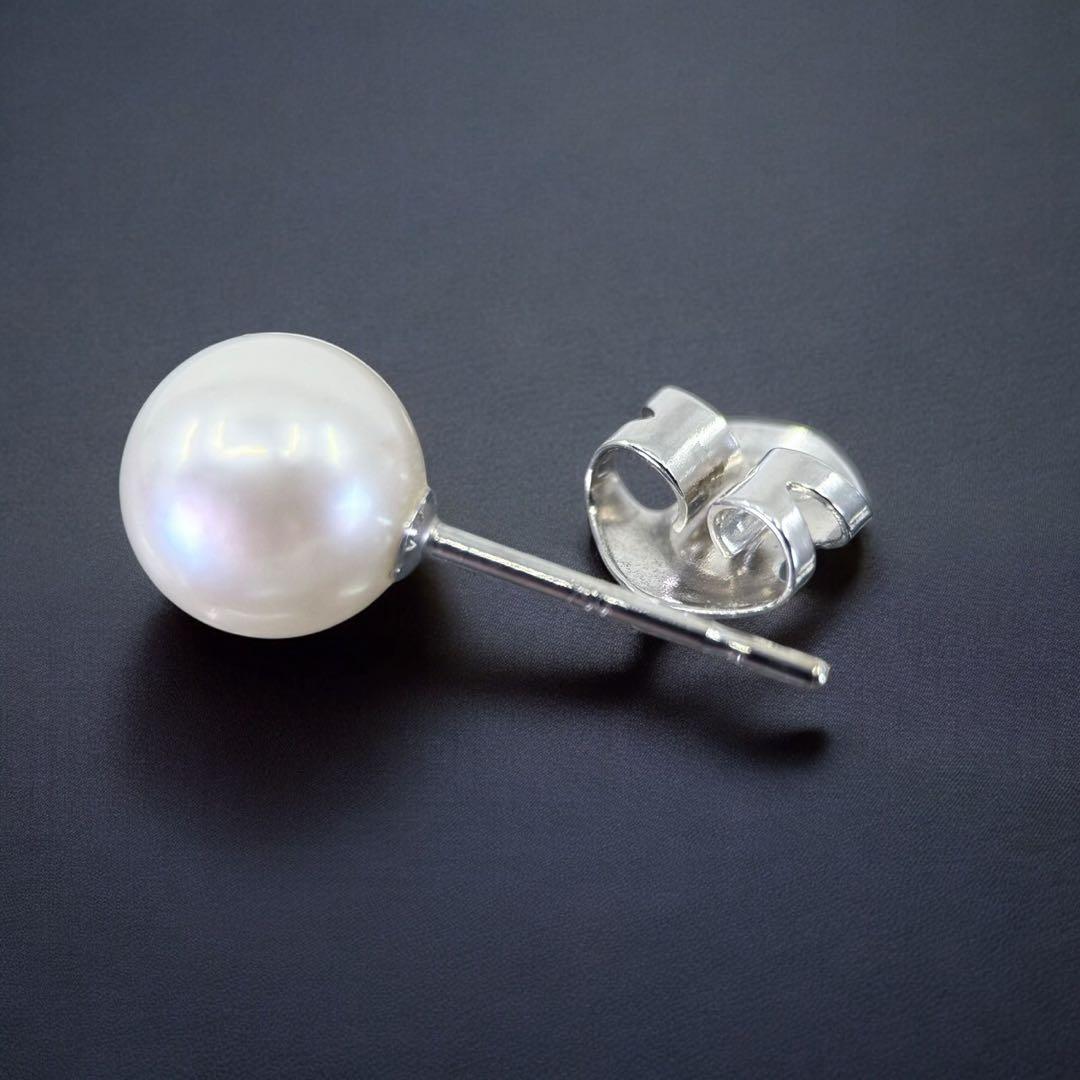 【極上】タサキ　アコヤ　K18 WG 本真珠　パール　ピアス　片耳　7.2mm