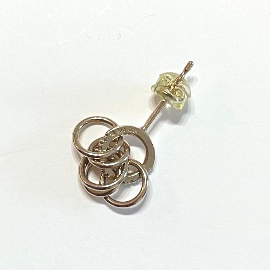 【Hirotaka】ヒロタカ 5フープ リング ダイヤモンド ピアス