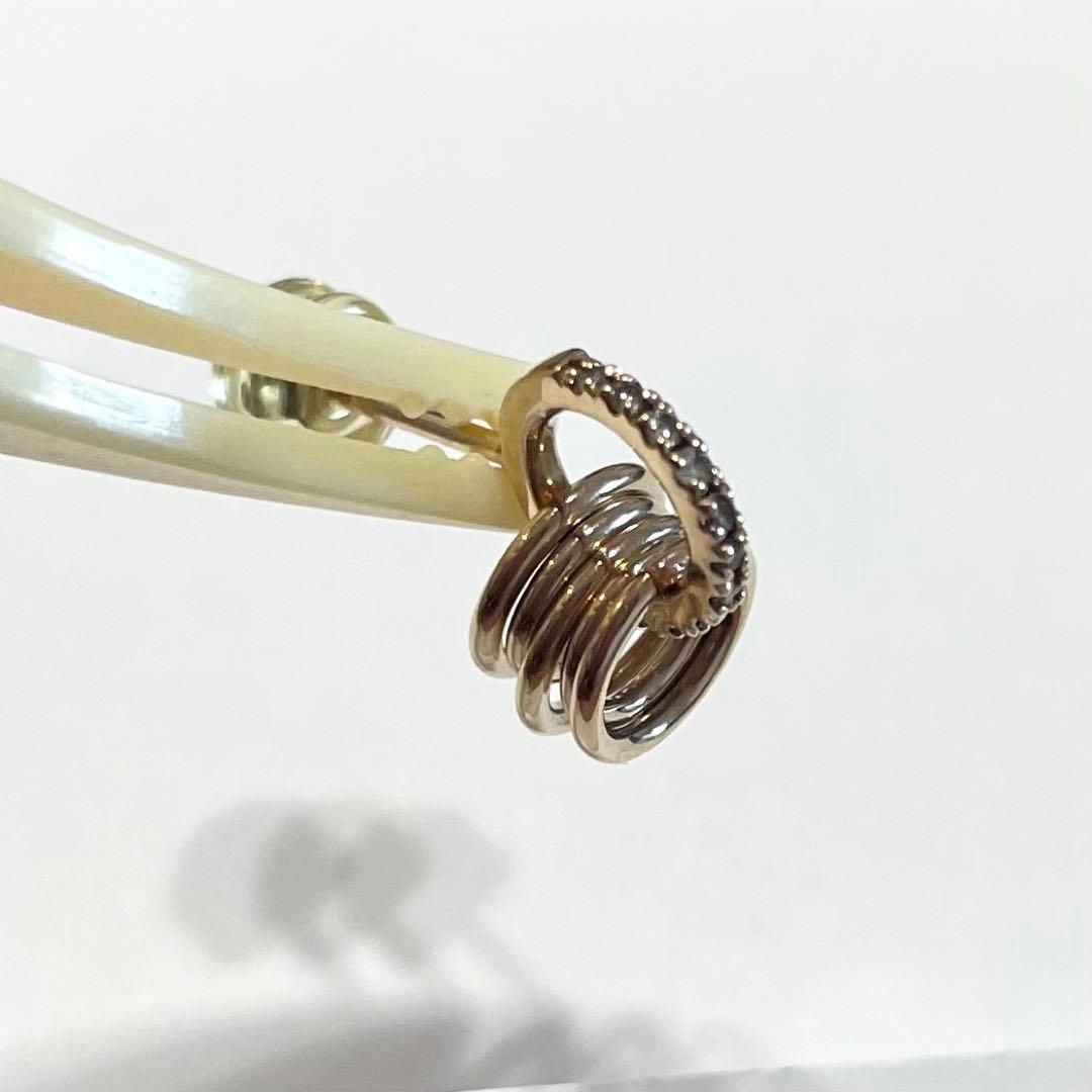 【Hirotaka】ヒロタカ 5フープ リング ダイヤモンド ピアス