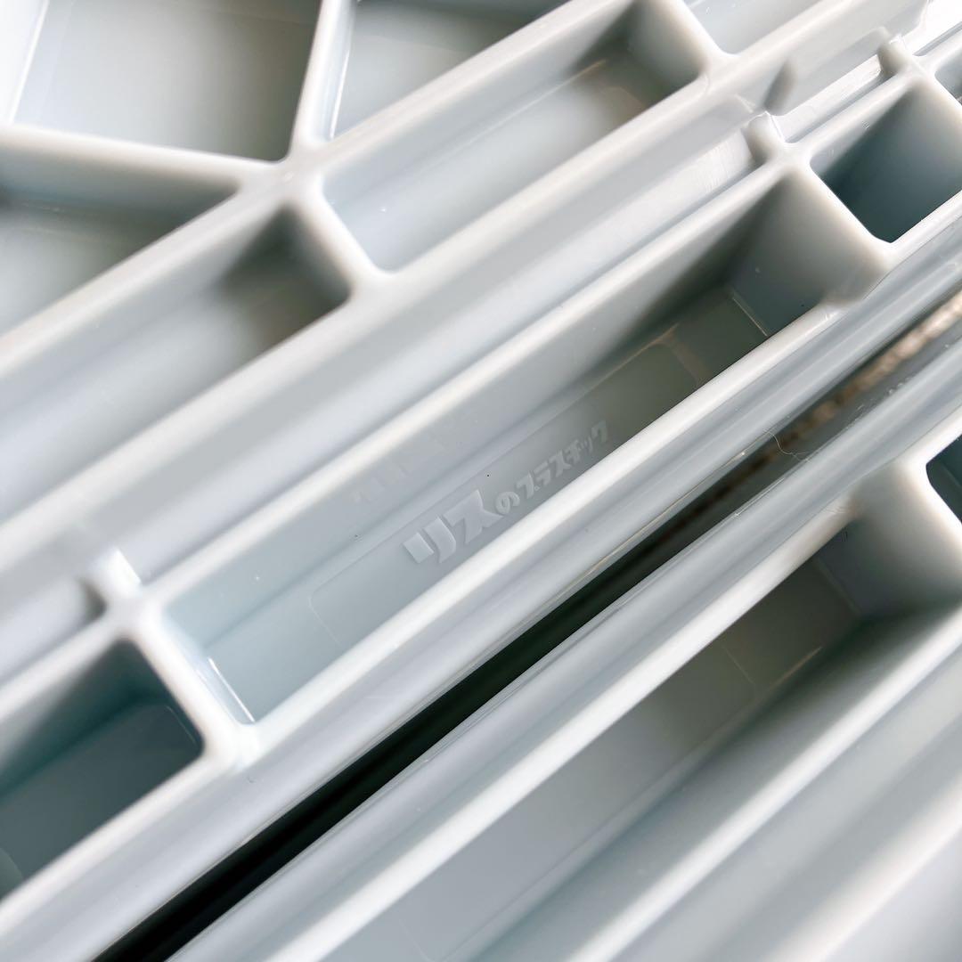 リス　折りたたみコンテナ4点セット　フロントオープン　ライトブルー　収納ボックス