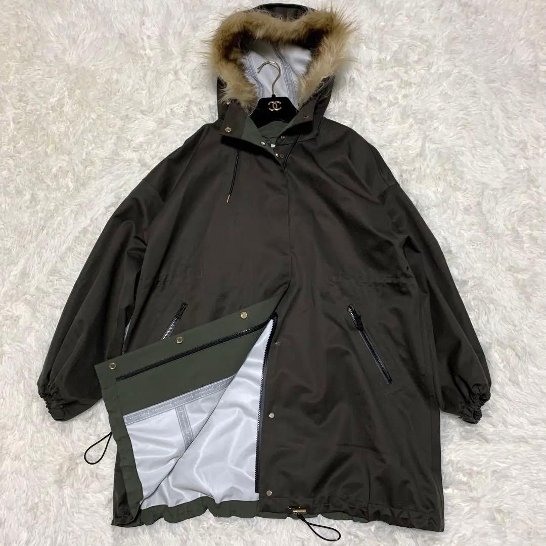 【極美品】マッキントッシュ スカイパーカー グリーン L モッズコート ファー