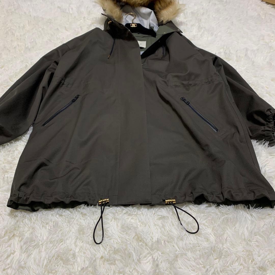 【極美品】マッキントッシュ スカイパーカー グリーン L モッズコート ファー