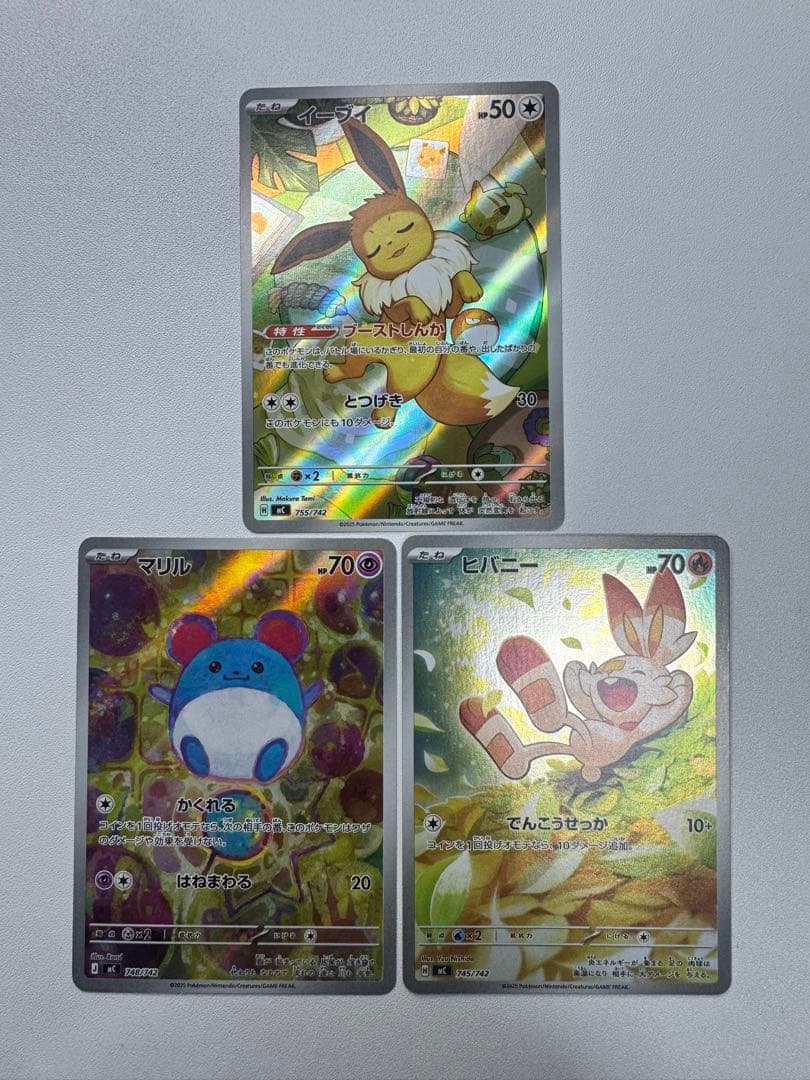 イーブイ、ヒバニー、マリル ar❗️