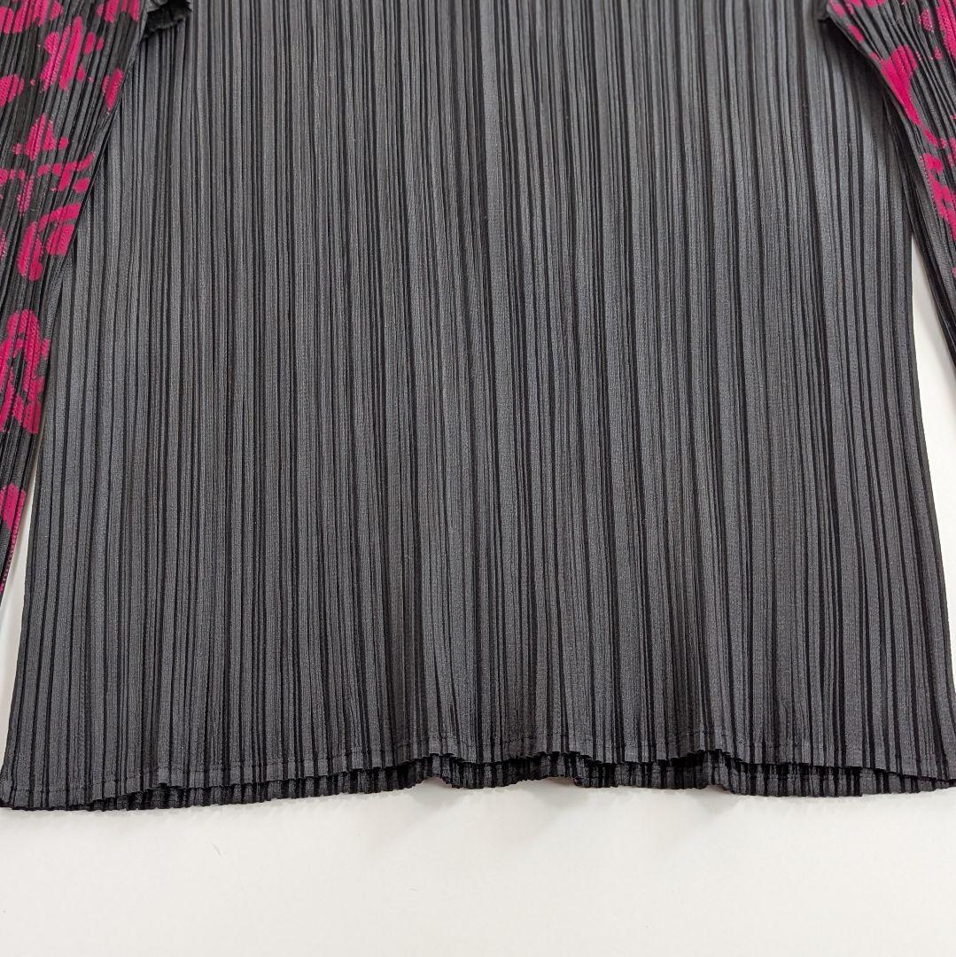 プリーツプリーズ イッセイミヤケ 長袖カットソー ダマスク柄 ハイネック