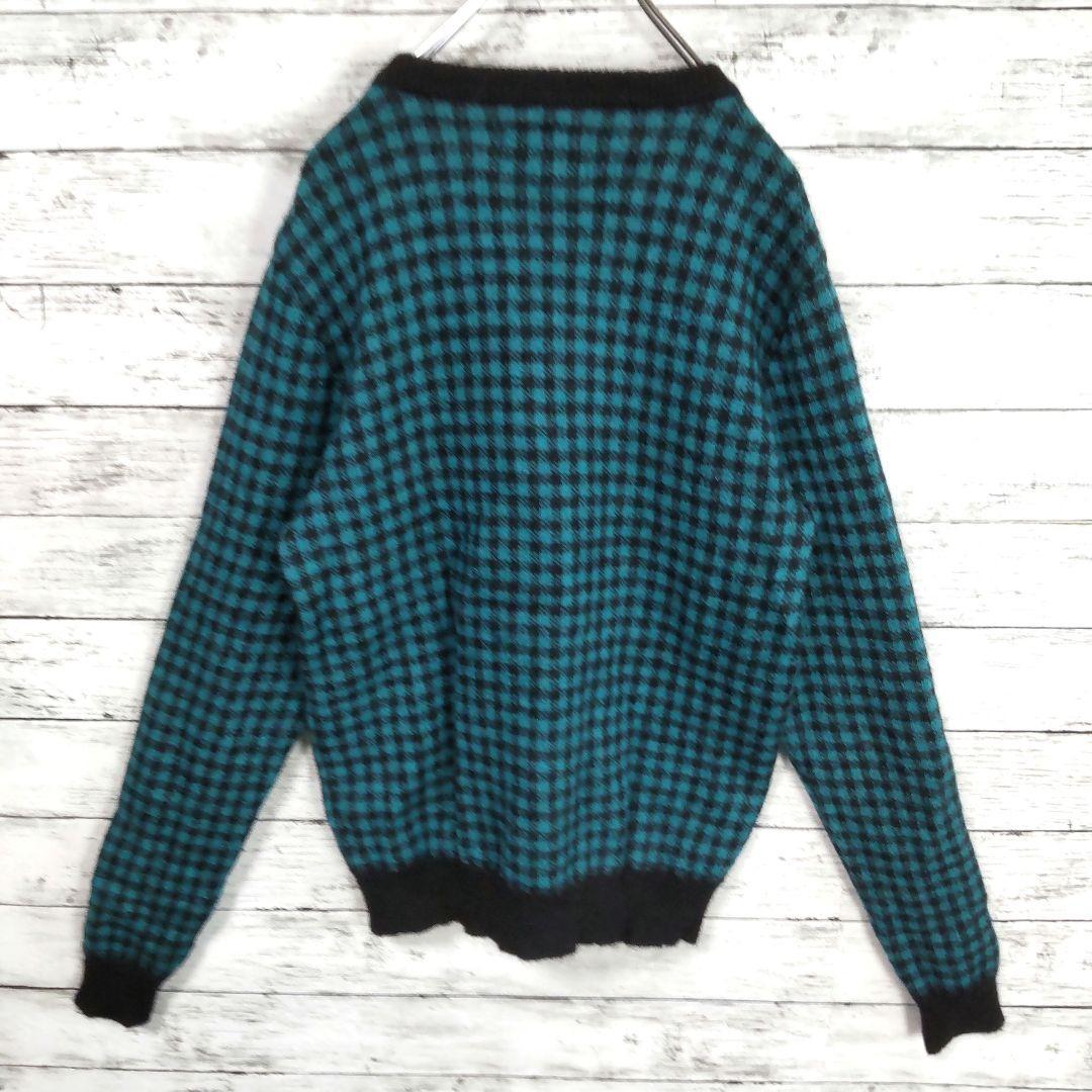 【モヘヤ】ワコマリア♧チェックニット　ウール　日本製　ルード　M 良カラー　美品