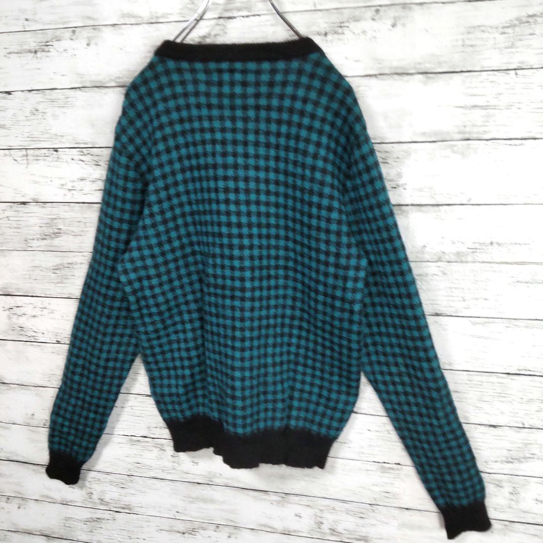 【モヘヤ】ワコマリア♧チェックニット　ウール　日本製　ルード　M 良カラー　美品