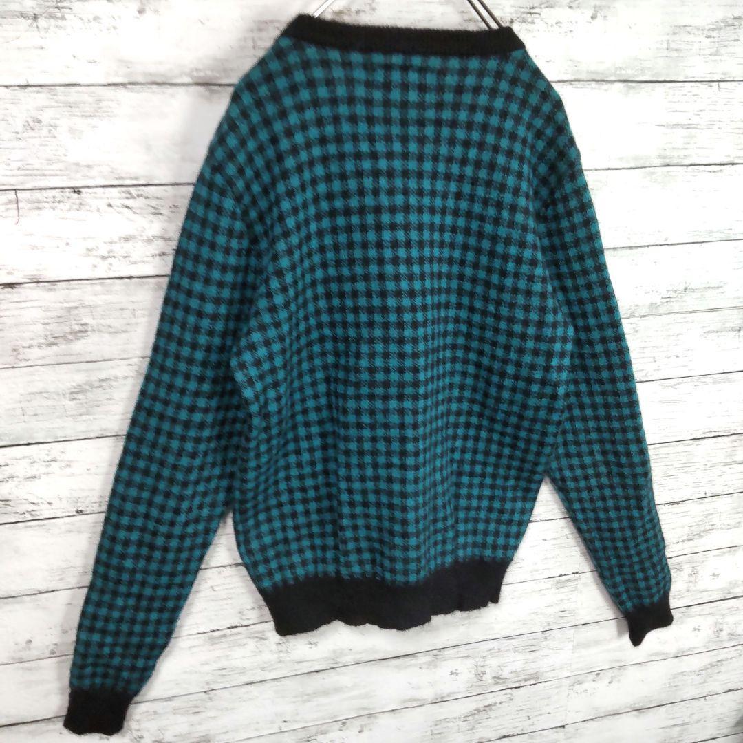 【モヘヤ】ワコマリア♧チェックニット　ウール　日本製　ルード　M 良カラー　美品