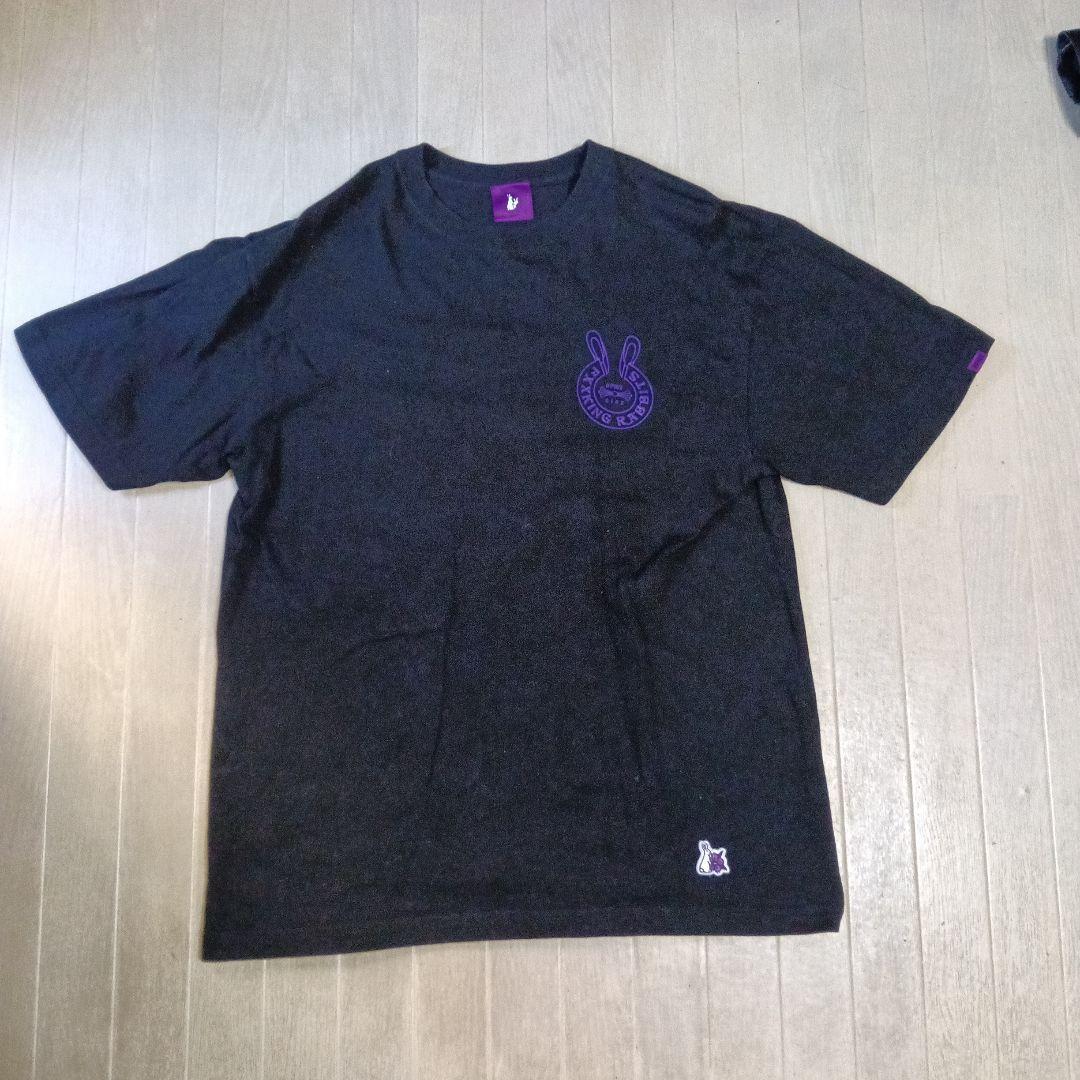 #FR2 6182 ブラック Tシャツ 紫プリント