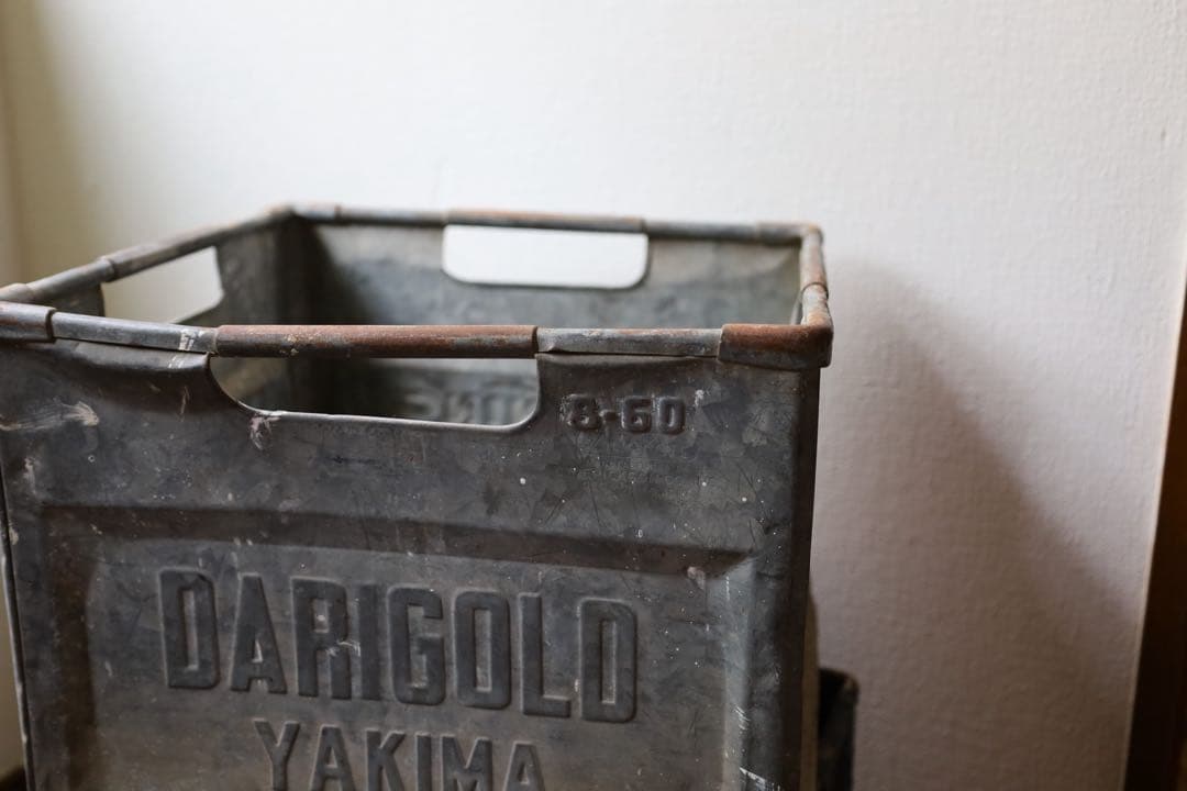 60s ミルククレート メタルボックス 運搬箱 ヴィンテージ アンティーク