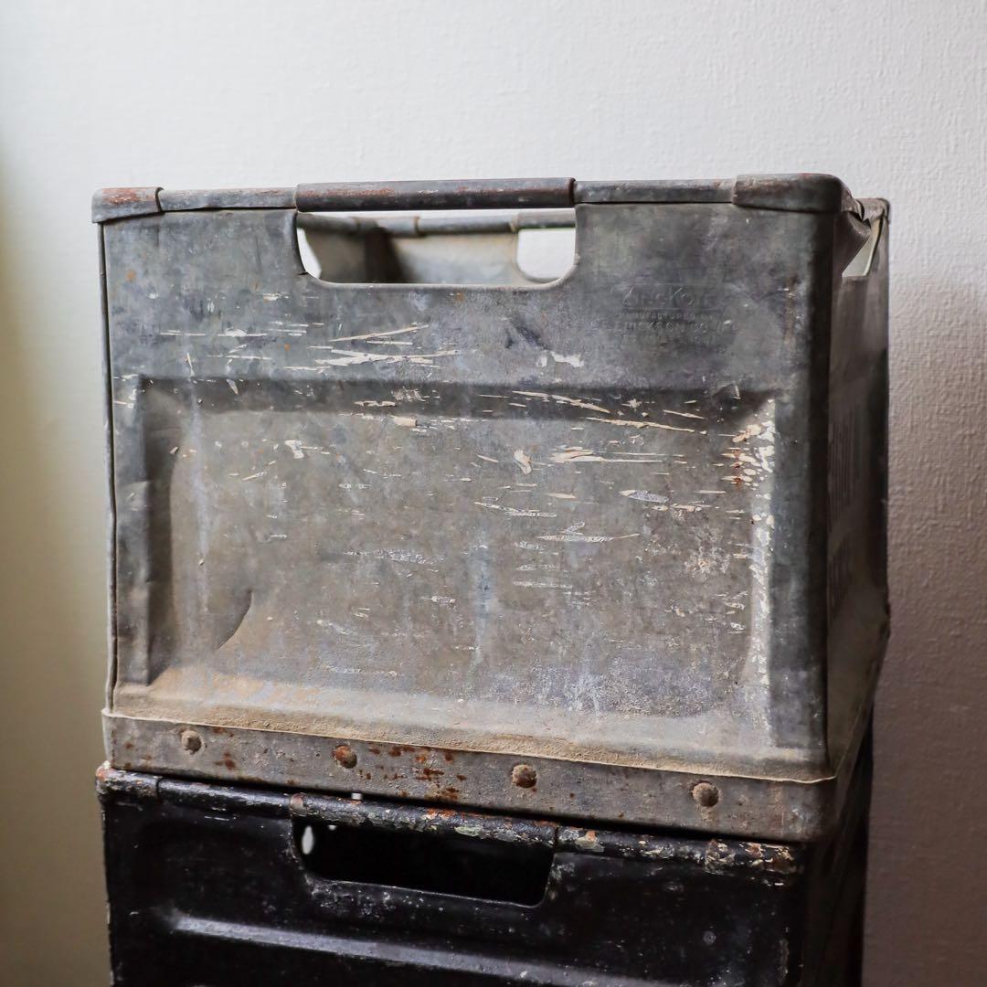 60s ミルククレート メタルボックス 運搬箱 ヴィンテージ アンティーク