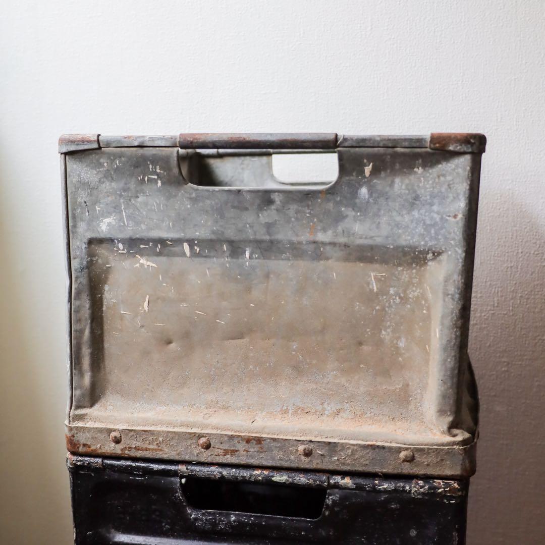 60s ミルククレート メタルボックス 運搬箱 ヴィンテージ アンティーク
