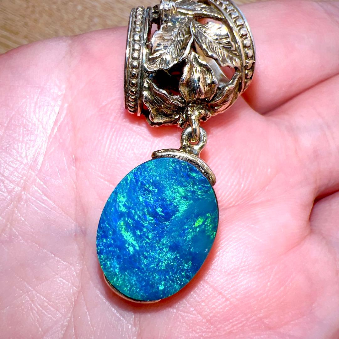 sv925 ボルダーオパール7.73ctのペントップ