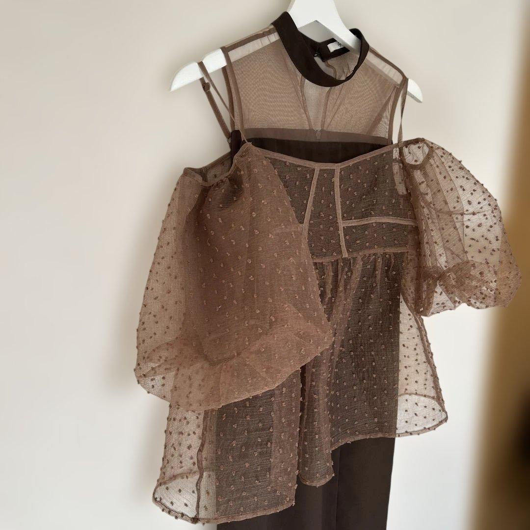 【LEJA】レースドットビスチェセットアップIラインワンピースドレス 結婚式