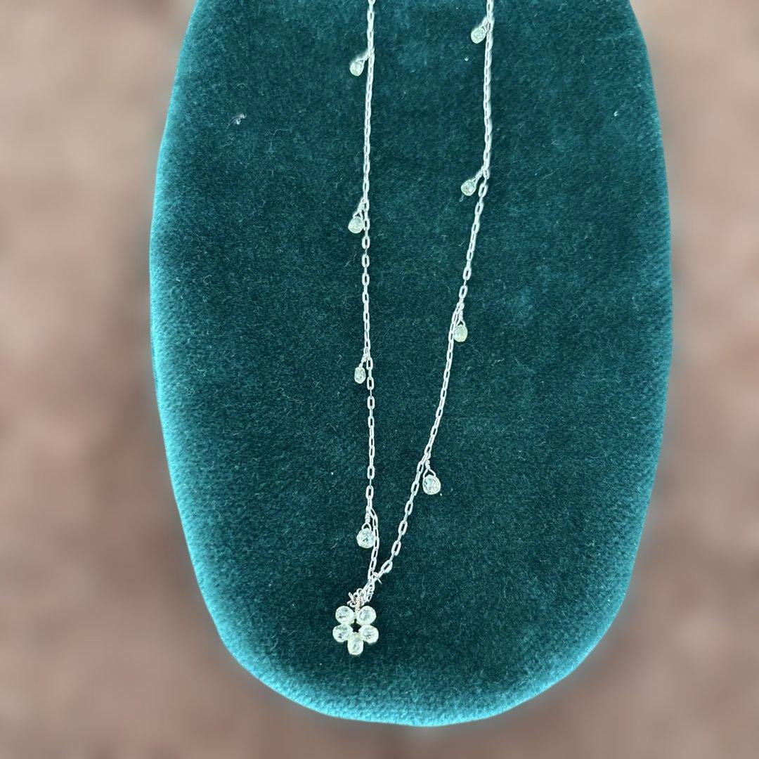 k18white gold花モチーフ ネックレス